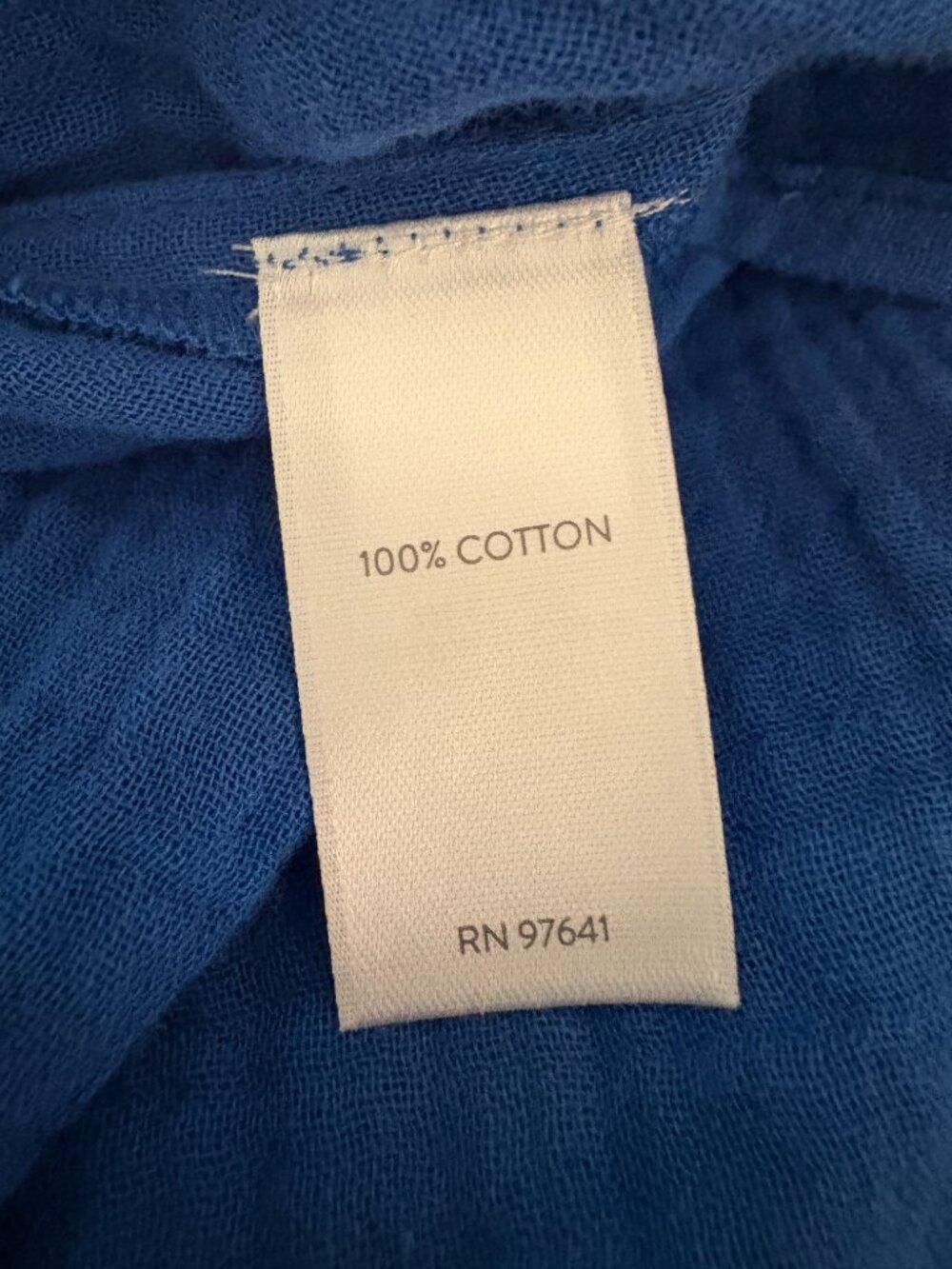 J. Jill Gauze Amalfi Coast Blue Popover Sz M - Picture 4 of 5